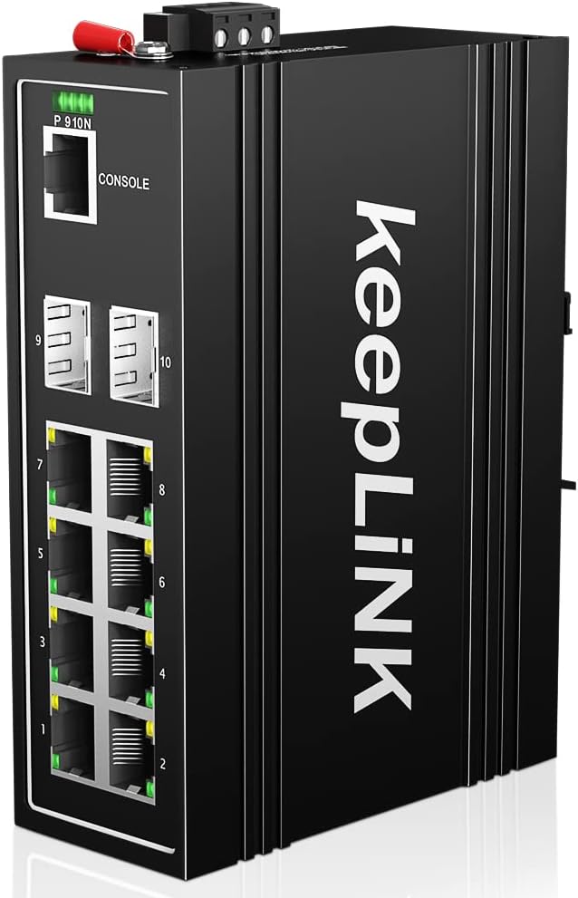 10-Port Industrial Gigabit PoE Switch with 8 PoE+ Ports