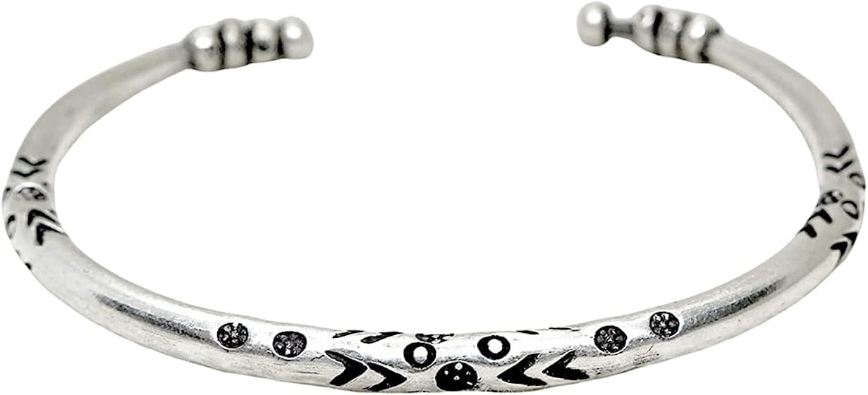 Handmade Sterling Silver Thick Solid Rounded Cuff Bracelet Gift