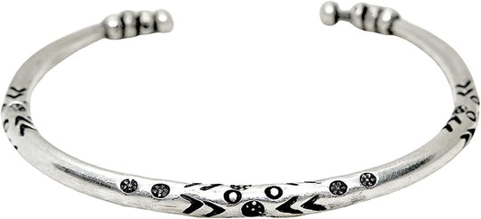 Handmade Sterling Silver Thick Solid Rounded Cuff Bracelet Gift