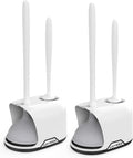 Toilet Brush and Plunger Set - 2 in 1 Silicone Brush with Holder