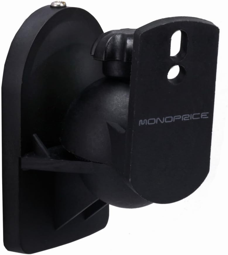 Monoprice Pair of Black Speaker Wall Mounts - 7.5 lb. Capacity