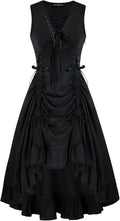 Renaissance Steampunk Dress for Women - Lace Up High Low Gothic