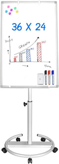 Mobile Whiteboard 36 x 24 in Standing Flipchart Easel - Adjustable