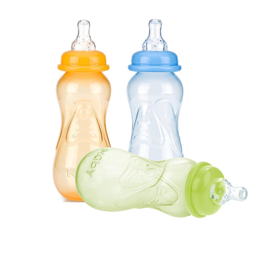 Nuby 10oz Non-Drip Bottles, Set of 3 - Leak-Proof!