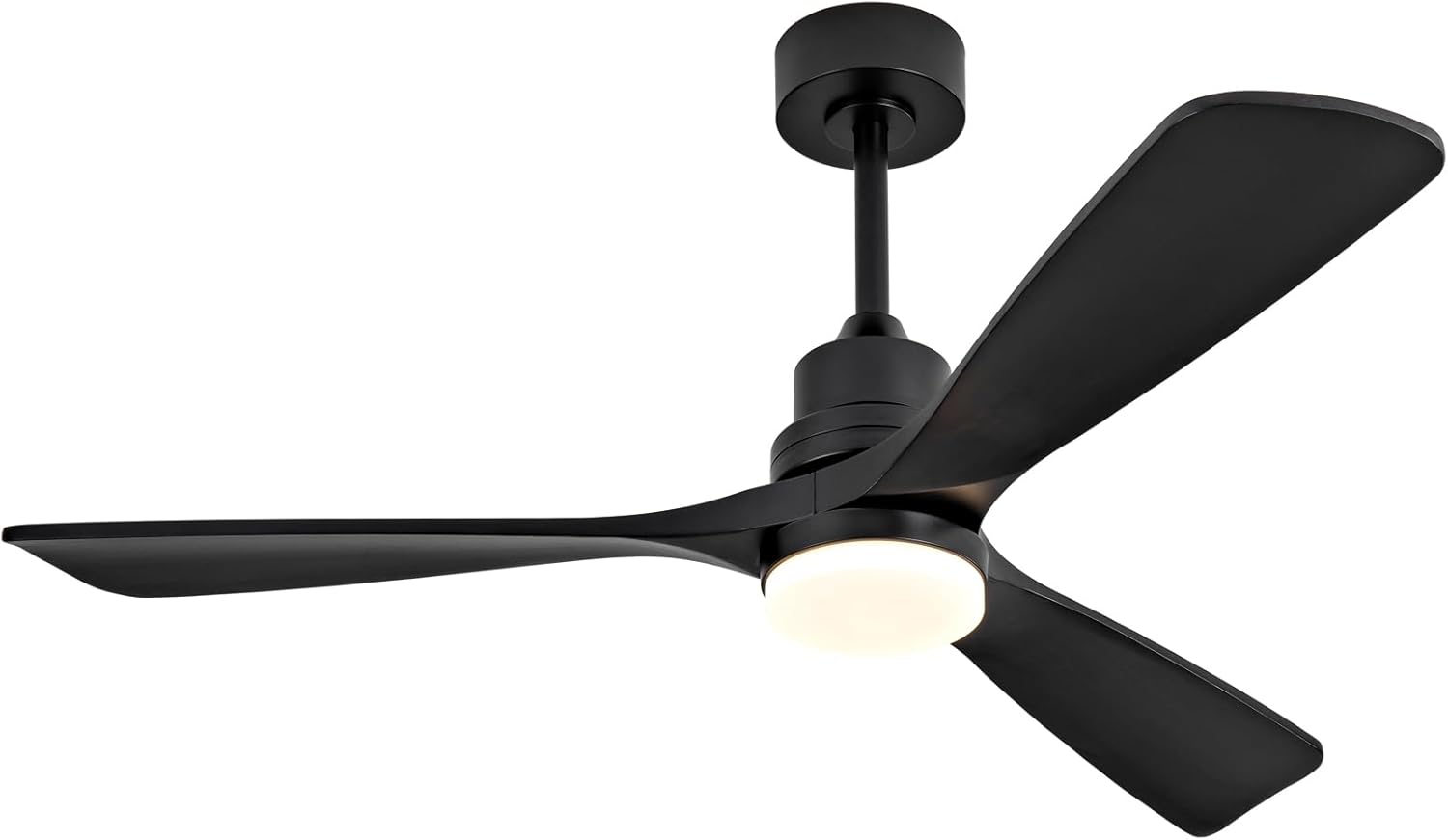 52 Inch Black Ceiling Fan with Lights and Remote Control Features