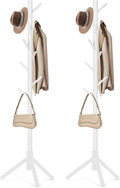 2 PCS Coat Rack Freestanding with 8 Hooks - Adjustable Wooden Tree