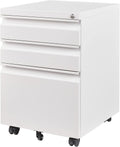 3 Drawer File Cabinet Fully Assembled Mobile File Cabinet with Lock