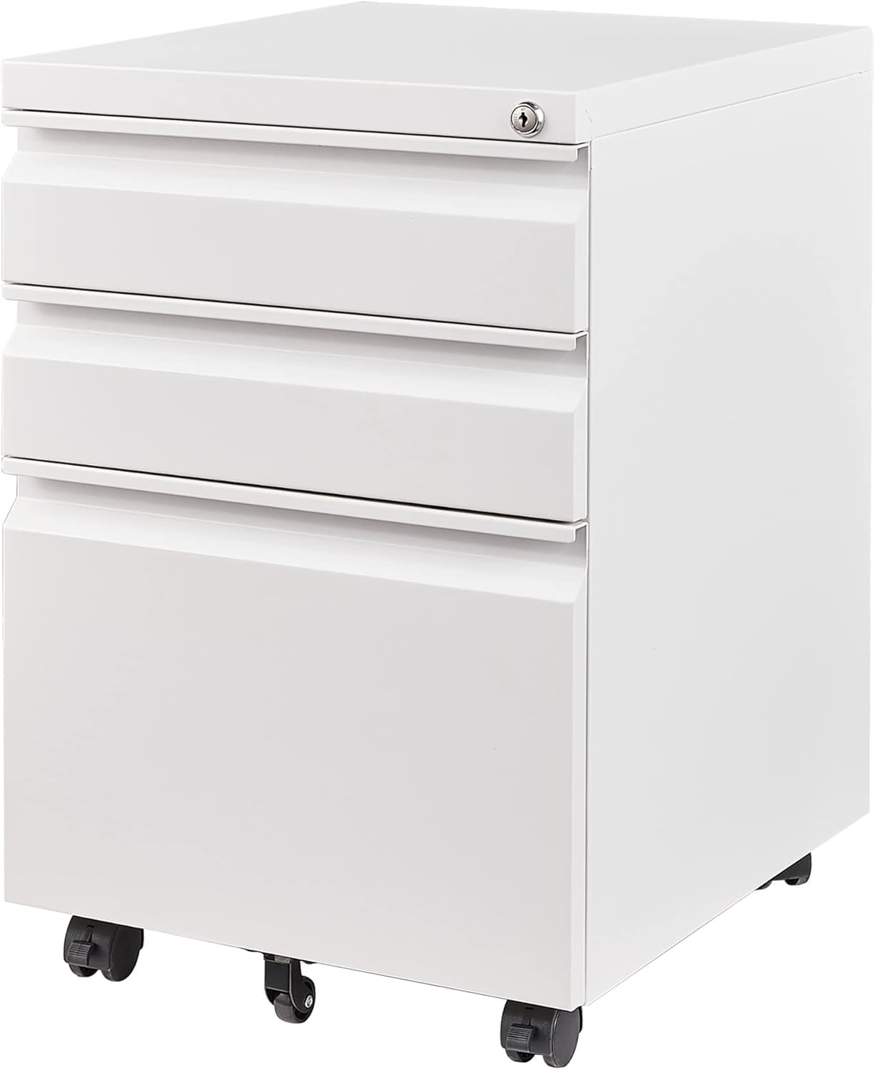3 Drawer File Cabinet with Lock for Home Office Use on Wheels