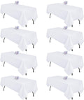 8 Pack White Table Cloth 60x126 in Rectangle Tablecloths - Value Pack