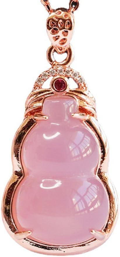 YHDONE Pink Chalcedony Gold Pendant - Serenity & Style