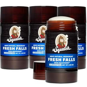 Dr. Squatch Natural Deodorant for Men 4 Pack Fresh Falls
