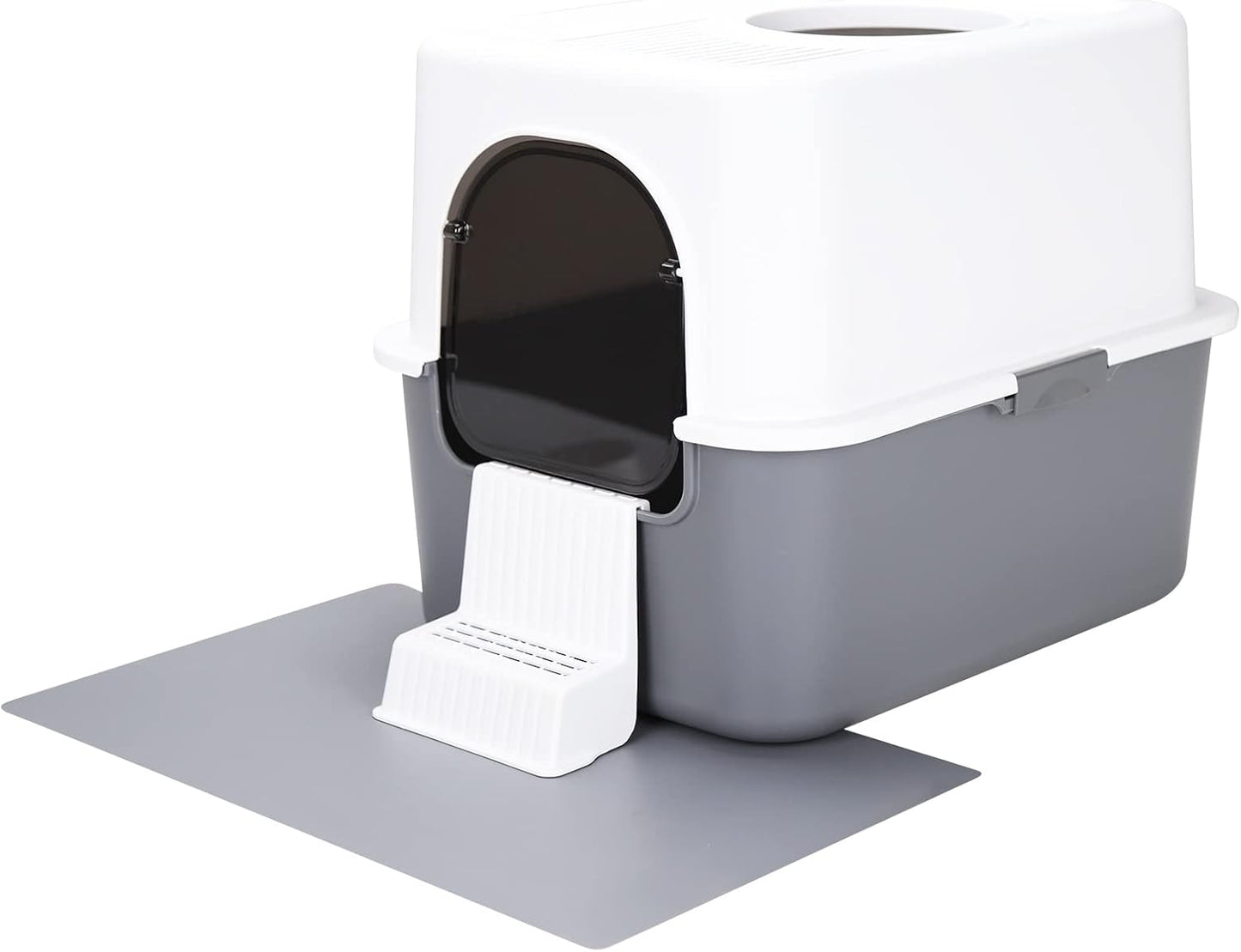 Fully Enclosed Splash-Proof Top Entry Litter Box for Small Cats
