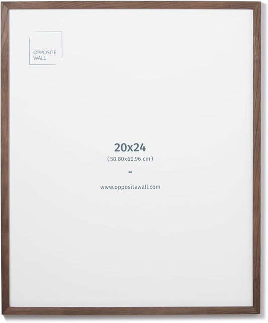 Dark Solid Oak Wood Picture Frame - 20x24 in Versatile Decor