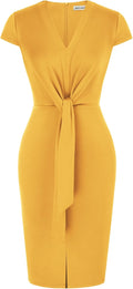 GRACE KARIN Women's Summer Midi Tie Waist V-Neck Dress - Elegant