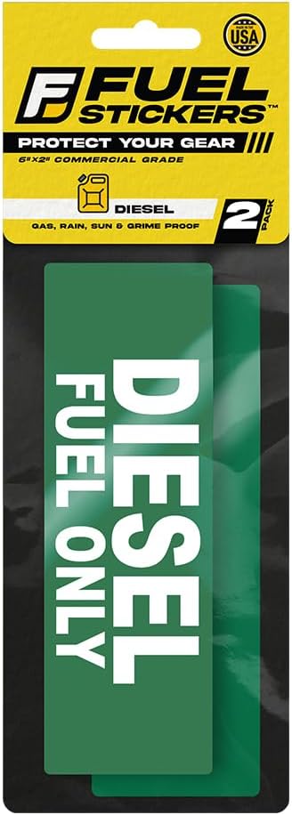 Weatherproof Diesel Only Sticker Labels for Fuel Tanks and More