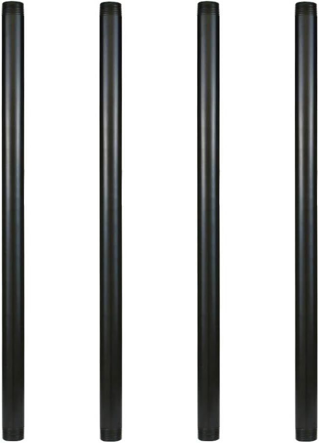 GeilSpace 1in 20in Pre-Cut Black Metal Pipe for Vintage DIY