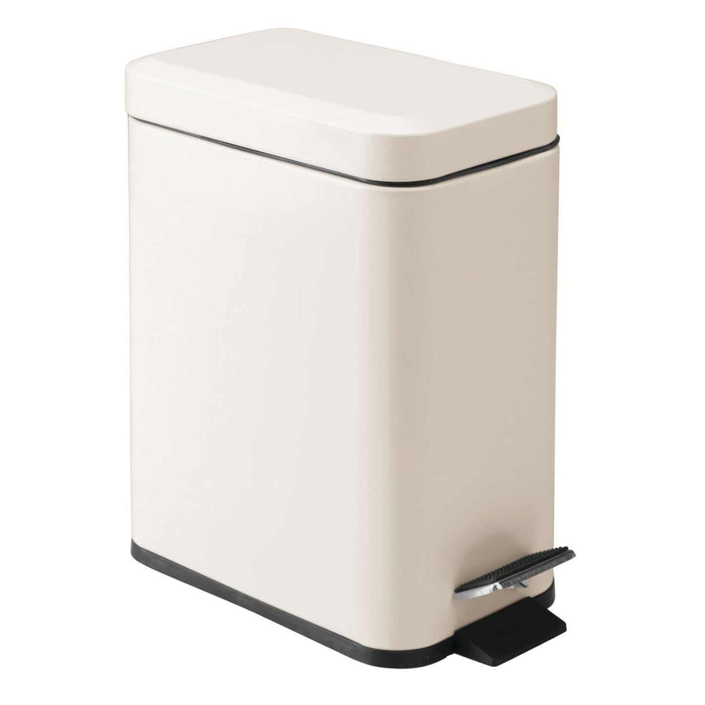 mDesign Small Modern 1.3 Gallon Rectangle Metal Trash Can