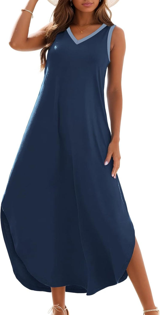 Zilcremo Women's Summer Casual Loose Sundress Long Dress Review