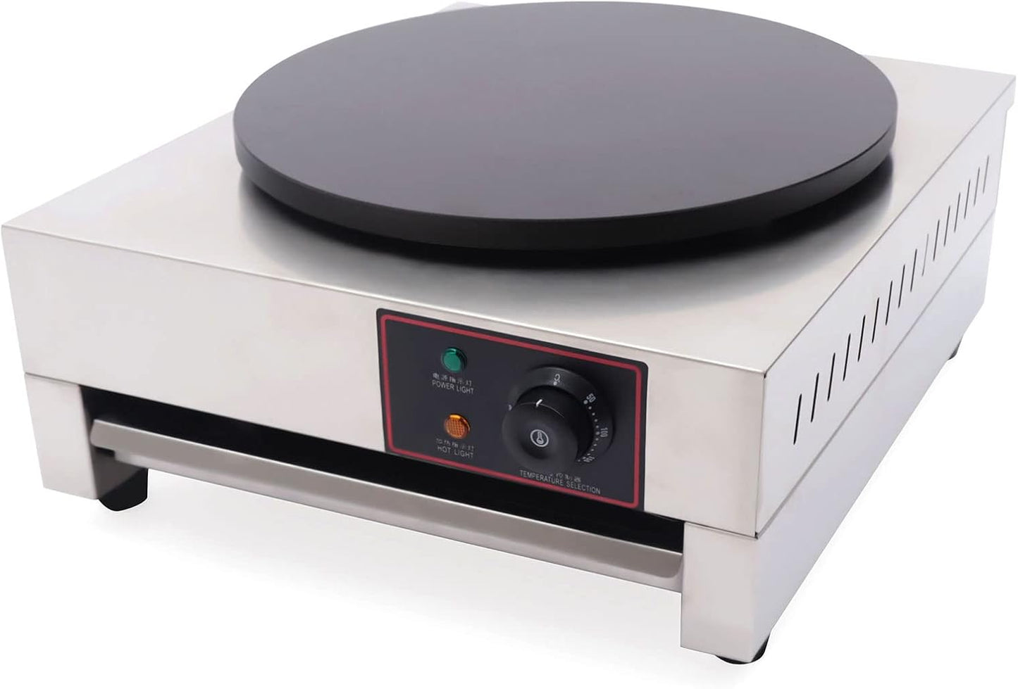 LUOSHALIYA Electric Crepe Maker: Adjustable Temp, Nonstick 40cm