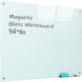 Magnetic Glass Whiteboard 36x60 Frameless Tempered Glass - Clean