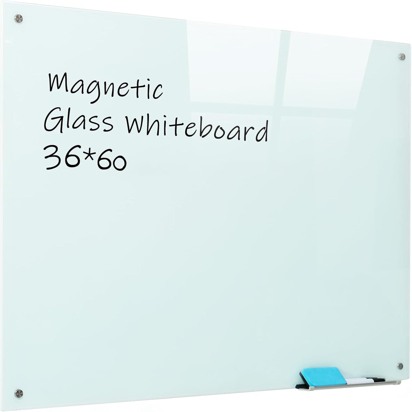 Magnetic Glass Whiteboard for Office, Classroom & Home Use