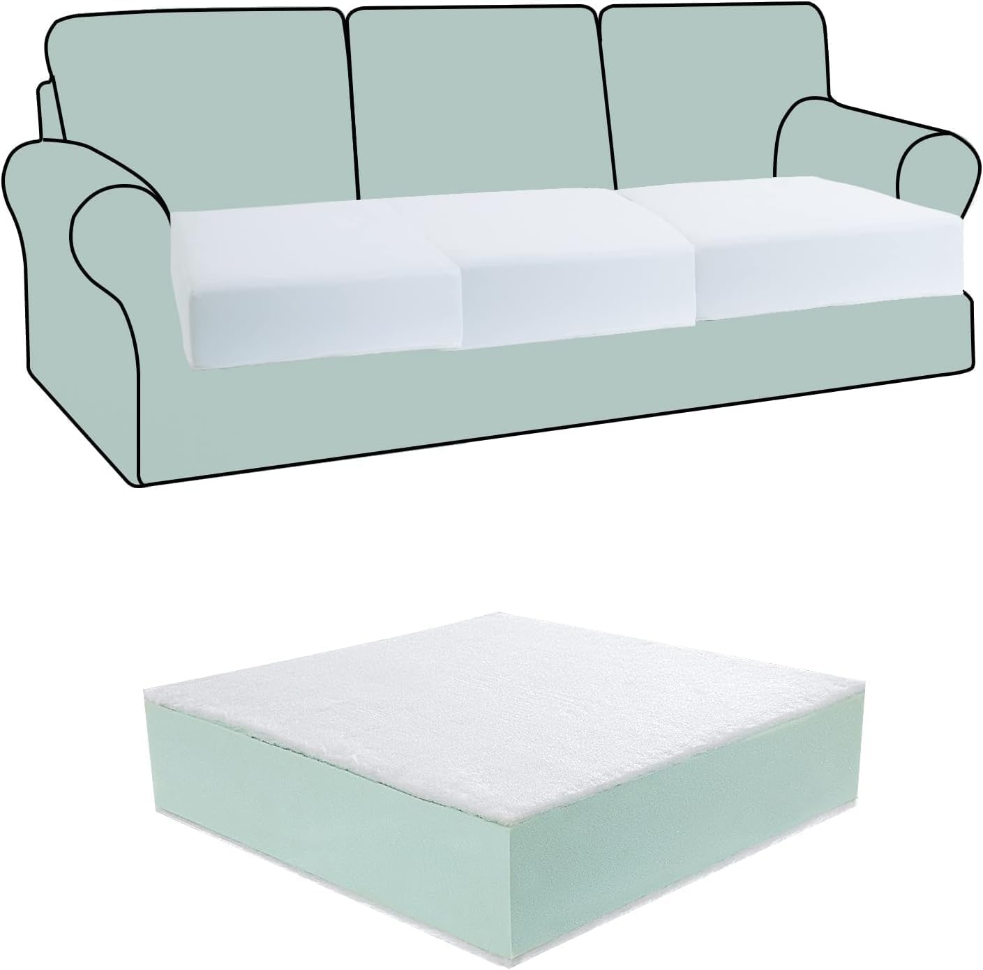 HOMBYS Couch Cushion Replacement with High Density Foam Inserts