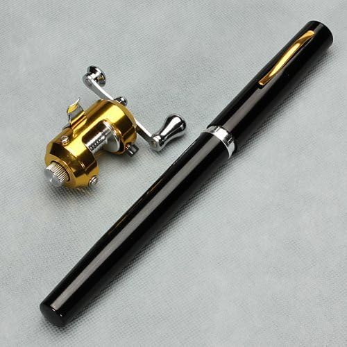 MECO Mini Pocket Fishing Rod: Portable Aluminum Alloy - Black