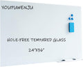 Magnetic Glass Writeboard 36x24 Hole-Free Tempered Whiteboard - Sleek
