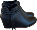 Womens Wedge Ankle Boots Braided Fringe Strap Western (Style 754S)