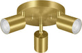3 Light Track Lighting Fixtures Ceiling Gold Round Directional