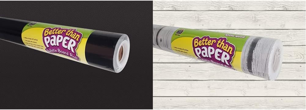 Better Than Paper Bulletin Board Roll in Black and White Wood