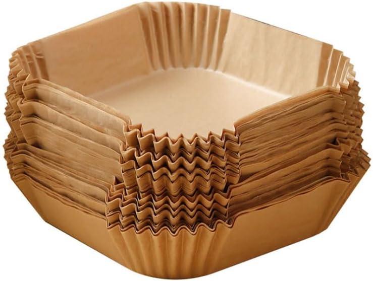 Non-Stick Air Fryer Liners - 100pcs Unbleached Papers