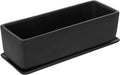 14 Inch Ceramic Rectangular Indoor Plant Pot - Matte Black