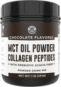 Keto MCT Oil Powder + Collagen + Prebiotic Fiber, Chocolate - Low Carb