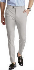 Mens Dress Pants Slim Fit Stretch Formal Pants for Men - Slim Fit Look