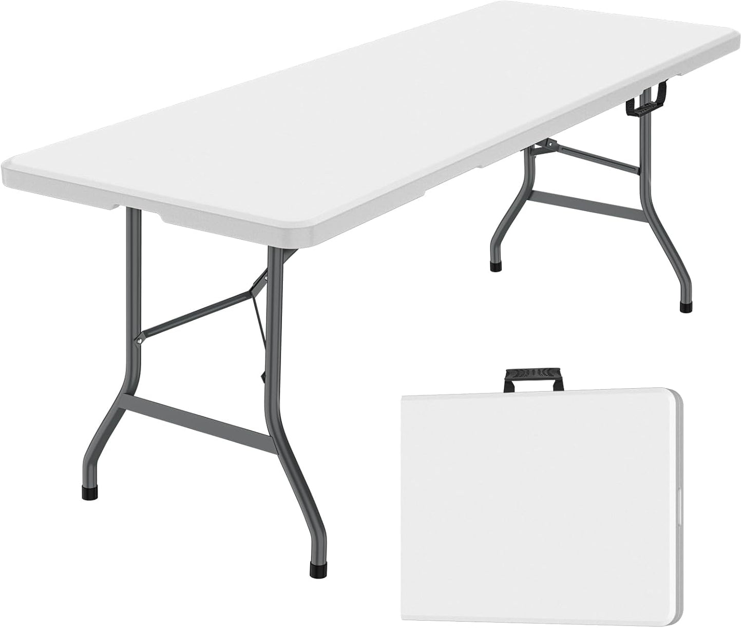 Folding Table 6ft Plastic for Indoor Outdoor Activities BBQ