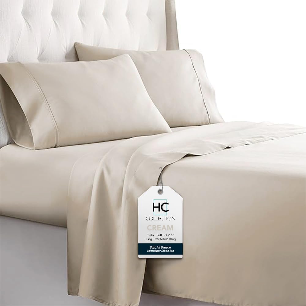 HC COLLECTION King Bed Sheets Set - Ultra Soft Luxury Bedding