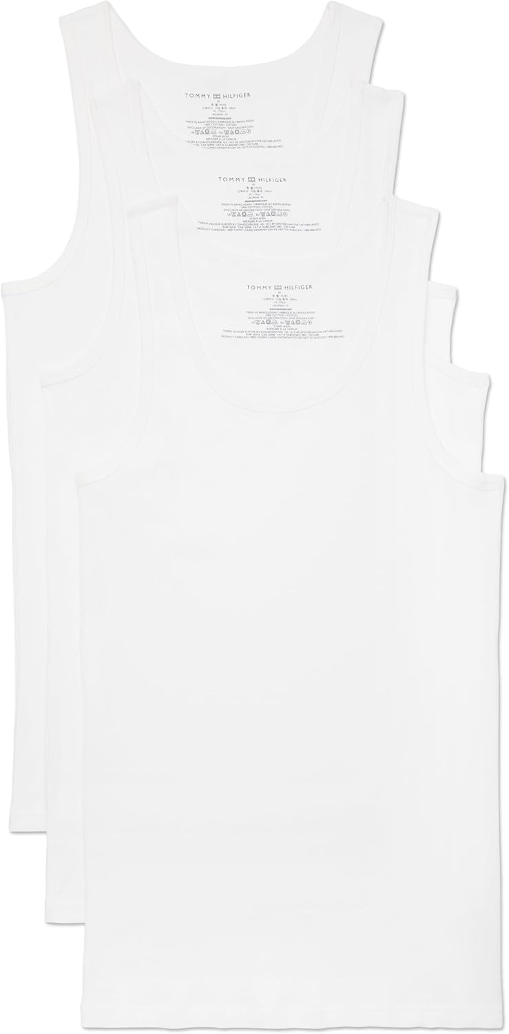 Tommy Hilfiger Men's Cotton Classics 3-Pack A-Shirt for Comfort