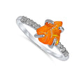 Real Raw Orange Opal Dainty Ring - Genuine Rough Stone Gift