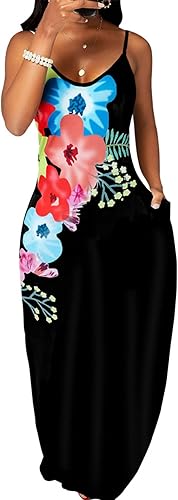JTNFairy Bohemian Floral Maxi Beach Dress for Women - Plus Size