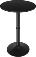 HOOBRO Black Round Bar Table - Stable & Stylish Counter Height Pub Table for Small Spaces