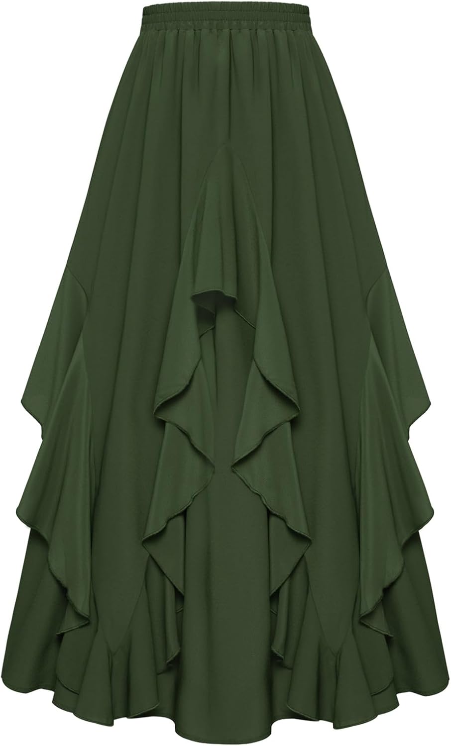 Renaissance Long Maxi Skirt with Irregular Design and Pockets