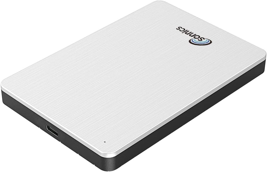 Sonnics 500GB Silver Portable Hard Drive - Fast Data Transfer