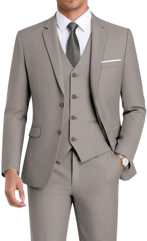 WEEN CHARM Men's Slim Fit 3-Piece Suit Set for Any Occasion