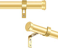 Gold Wrap Around Industrial Curtain Rod 36-72in - Heavy Drapes Ready
