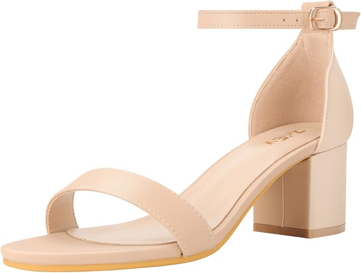 ZriEy Women's Strappy Chunky Low Heeled Sandals for Comfort