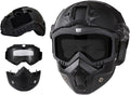 Airsoft Helmet and Full Face Mask with Detachable Goggles - Tactical