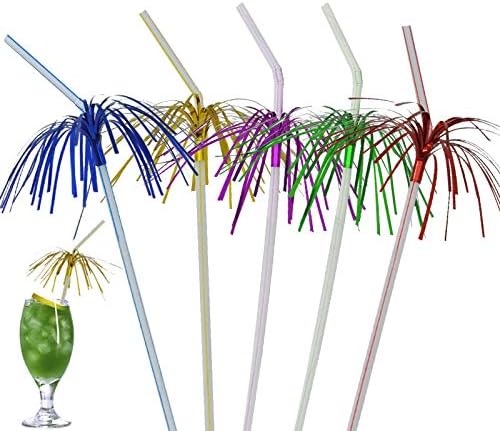 100 Firework Umbrella Straws - Tropical Party Fun!