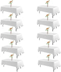 Rectangle Tablecloth 60x102 in White 10 Pack - Reusable Polyester Set