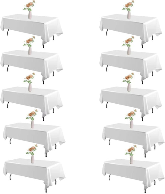 10 Pack Rectangle Tablecloths for Parties and Weddings